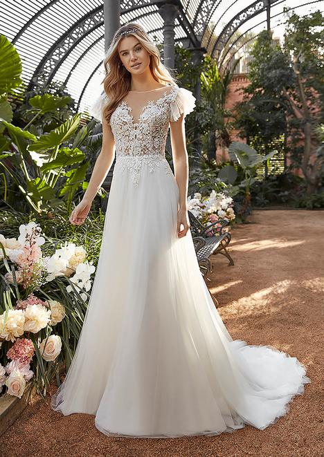 Eligia White Tulle A-Line Bridal Dress with Slit