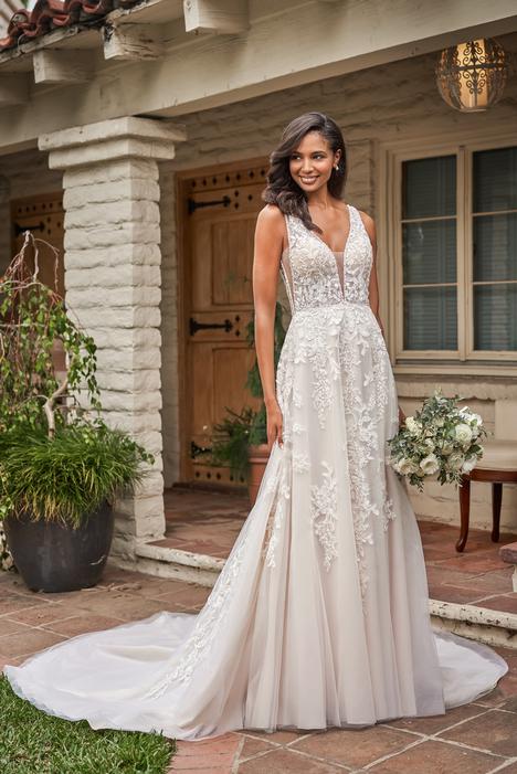 T212060 Romantic Embroidered Lace A-line Wedding Dress with V-neckline