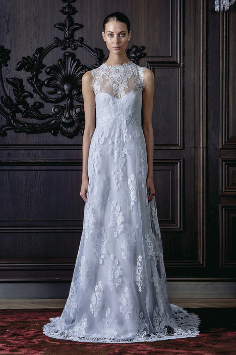 monique lhuillier blue wedding dress