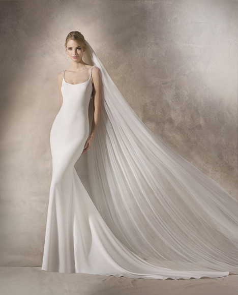 La Sposa, PACIANA, Embroidered Fitted Crepe Wedding Dress