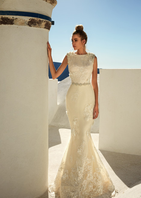 White Wedding Dress by Eva Lendel Santorini