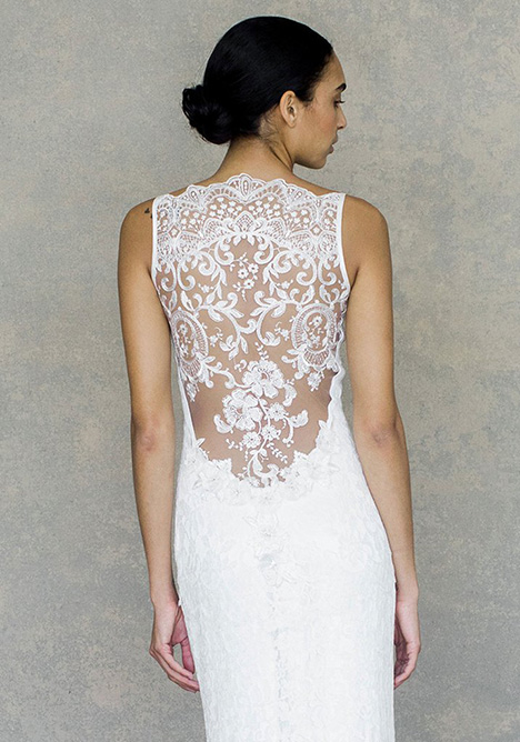 ARIA Wedding Gown by Claire Pettibone. Iridescent green embroidery